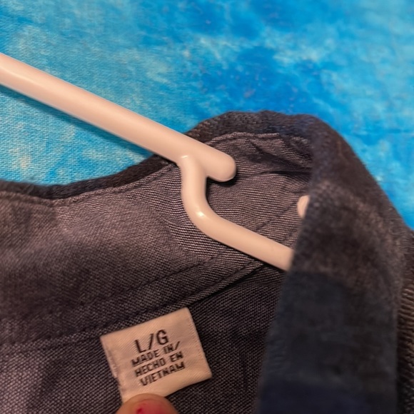 Blue, Black, Gray Button Up Flannel - Picture 4 of 12